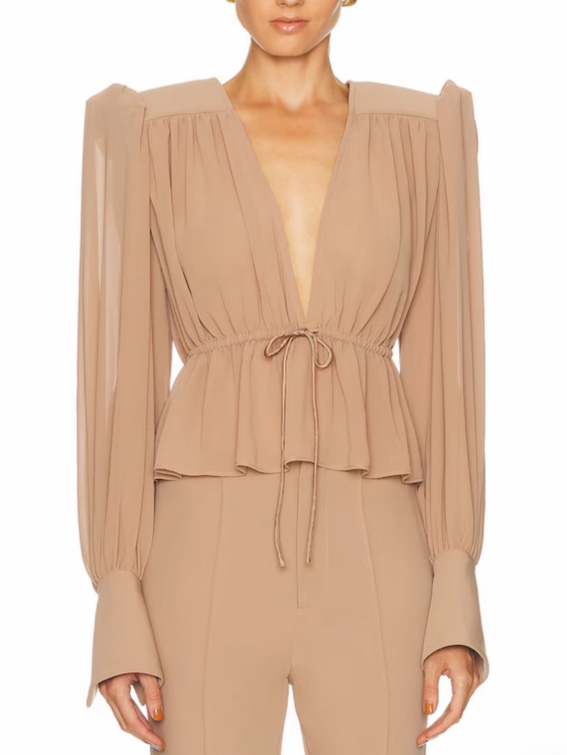 Camila Coelho Amada Top In Taupe